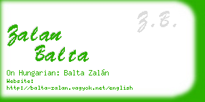zalan balta business card
