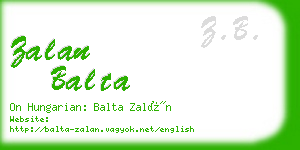 zalan balta business card